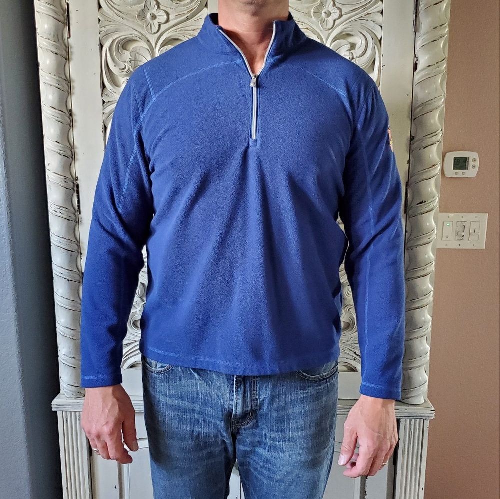 Blue fleece quarter zip up long sleeve